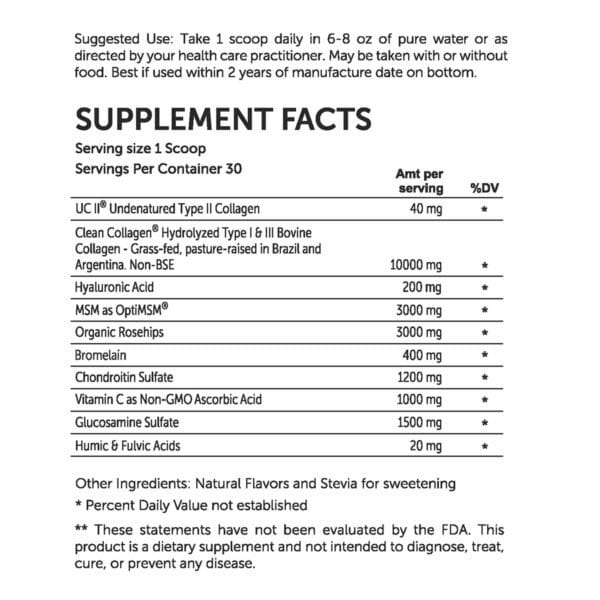 Joint Rebuilder™ - Supplement Facts